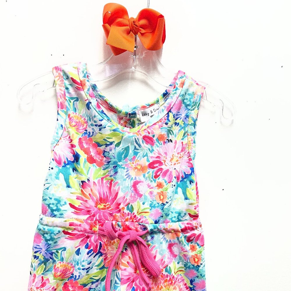 Kids Floral Jumper w/orange bow